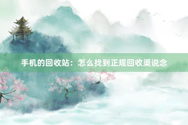 手机的回收站：怎么找到正规回收渠说念